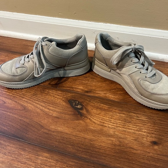 Everlane Gray Trainer Sneakers Leather Suede Lace Up Shoes Size M 5/ F 7 - Picture 6 of 8